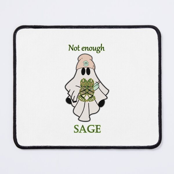 Item preview, Not Enough Sage: Playful Ghost with Smudge Stick designed and sold by TMS-Designs.