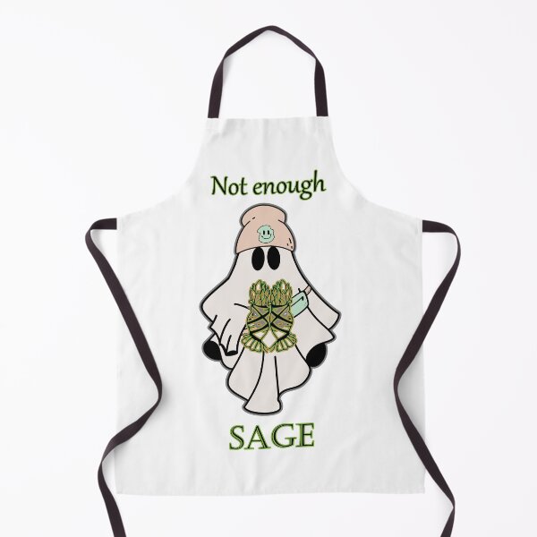 Item preview, Not Enough Sage: Playful Ghost with Smudge Stick designed and sold by TMS-Designs.