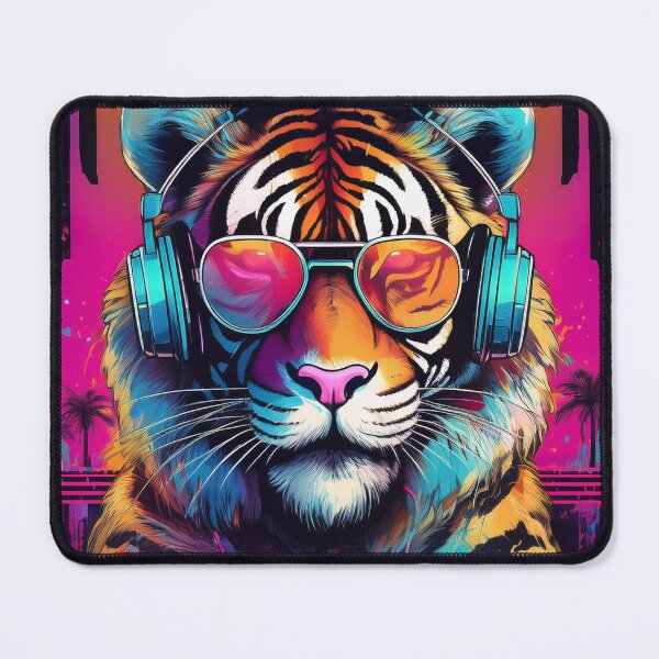 Item preview, Tiger in Headphones and Shades Synthwave designed and sold by Boxing Kangaroo Retail Company.