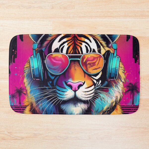 Item preview, Tiger in Headphones and Shades Synthwave  designed and sold by Boxing Kangaroo Retail Company.