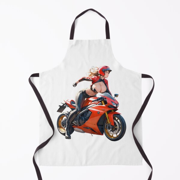 Item preview, Red-Hot Biker Girl on Motorcycle - Bold and Dynamic Art designed and sold by RvinJo8.