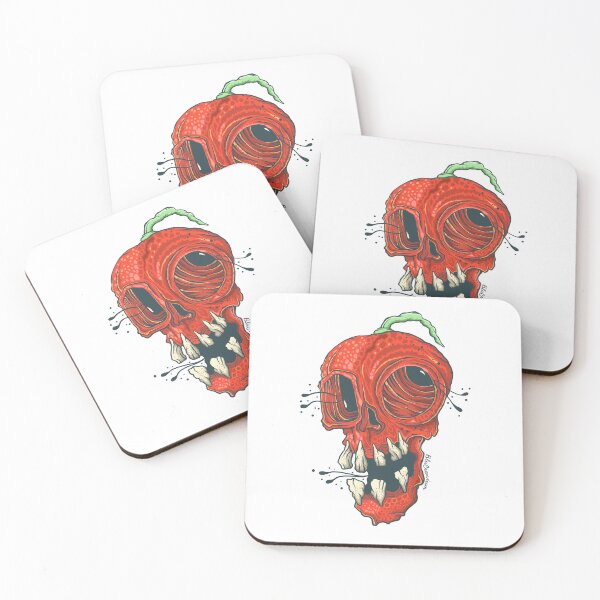 Item preview, Calavera coloreada con chile chipotle rojo y cordeles naturales designed and sold by BluCranium.