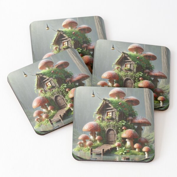 Item preview, Mushroom House in a Magic Forest on the Bayou Fantasy Fairy Tale of Mystical Gnomes Elves   designed and sold by TheTimeTaxi.