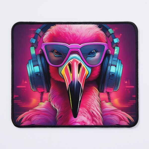 Item preview, Flamingo in Headphones and Shades Synthwave  designed and sold by Boxing Kangaroo Retail Company.