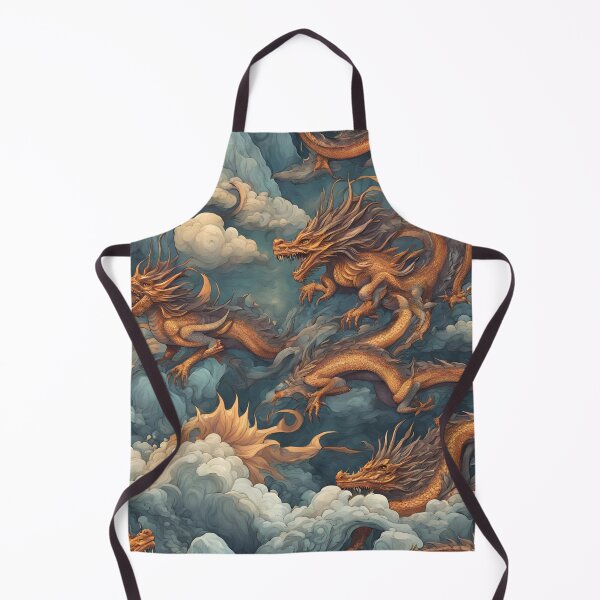 Item preview, Golden Dragons in Ethereal Clouds - Mystical Art designed and sold by Eman Abou Ghazy.