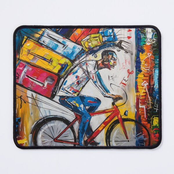 Item preview, The Load of Life on Two Wheels painting by kartick dutta designed and sold by KARTICK DUTTA.