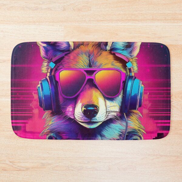 Item preview, Coyote in Headphones and Shades Synthwave  designed and sold by Boxing Kangaroo Retail Company.