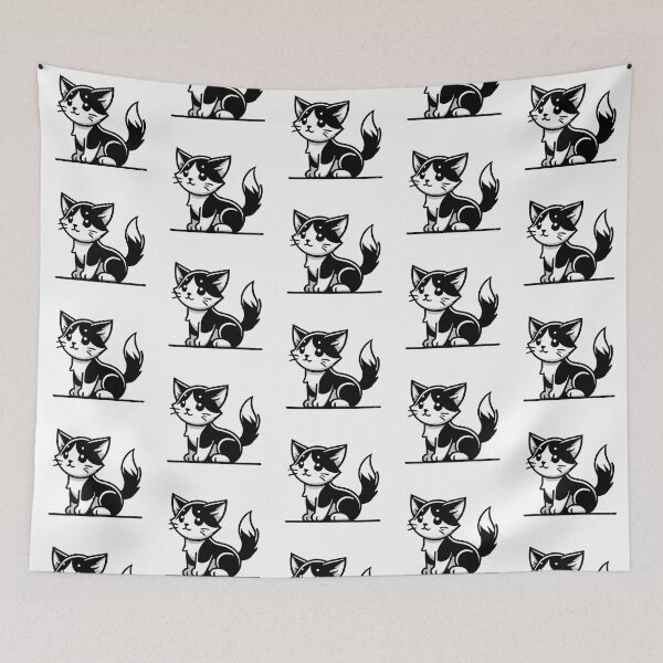 Item preview, Little black and white cat -12 designed and sold by Sen-Design.