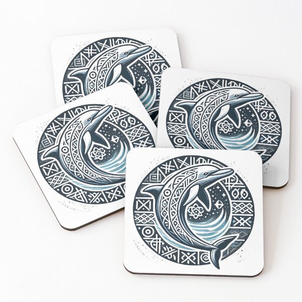 Item preview, Jumping Dolphin, ocean, woad tribal markings designed and sold by jeff13999.