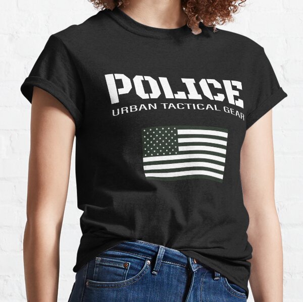 Item preview, US Police Urban Tactical Military Black T-Shirt designed and sold by stardustfantasy.