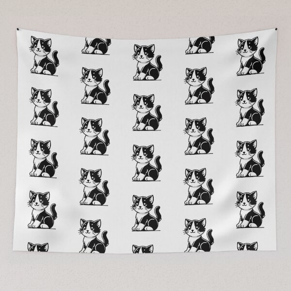 Item preview, Little black and white cat -13 designed and sold by Sen-Design.
