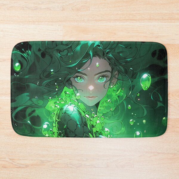 Item preview, Elegant Emerald Bubbles Anime Girl designed and sold by bubblegoth.