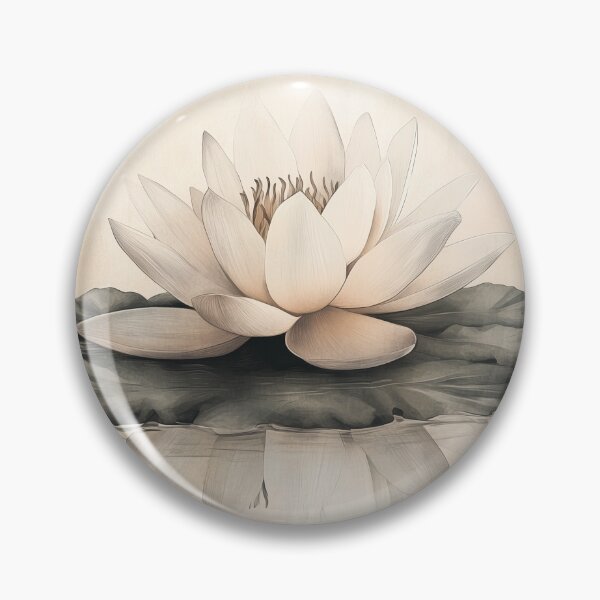 Item preview, lotus flower blooming on still water designed and sold by SetMyHeart.