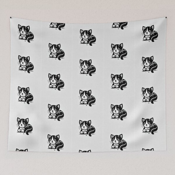 Item preview, Little black and white cat -14 designed and sold by Sen-Design.