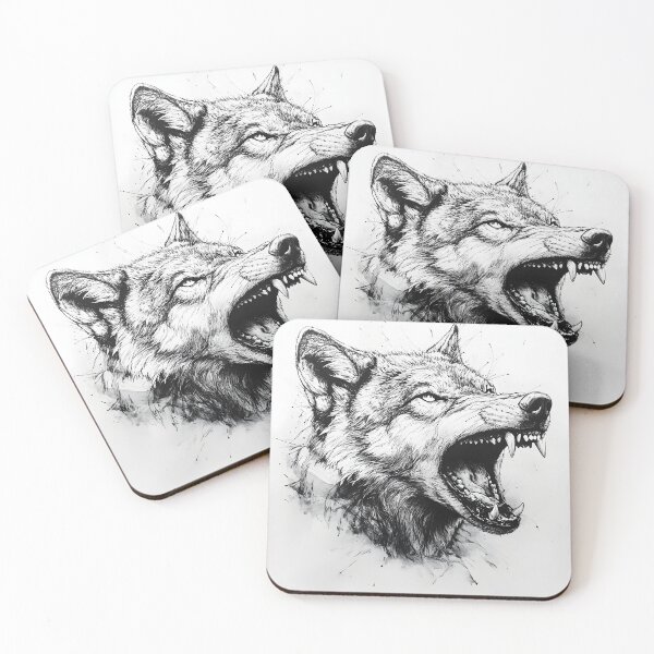 Item preview, Black and white Wolf pencil drawing  designed and sold by Pencil-Art.