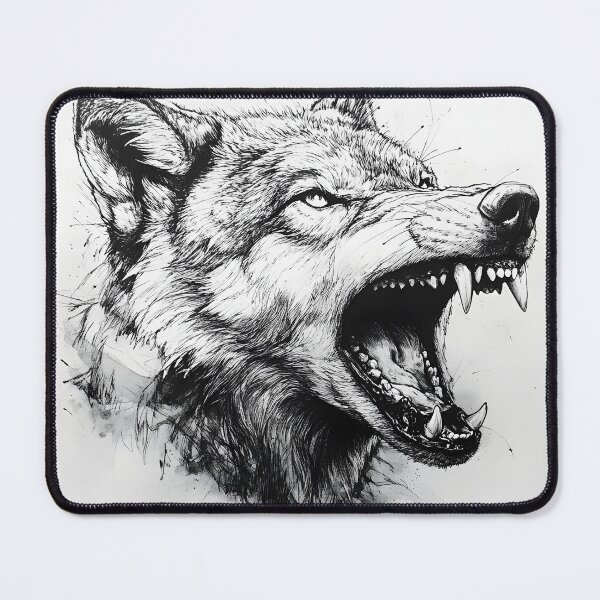 Item preview, Black and white Wolf pencil drawing designed and sold by Pencil-Art.