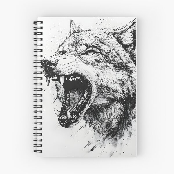 Item preview, Black and white Wolf pencil drawing  designed and sold by Pencil-Art.
