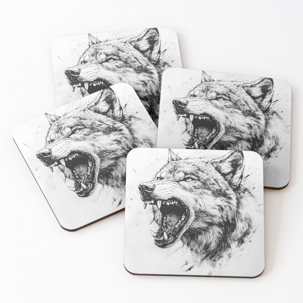 Item preview, Black and white Wolf pencil drawing  designed and sold by Pencil-Art.