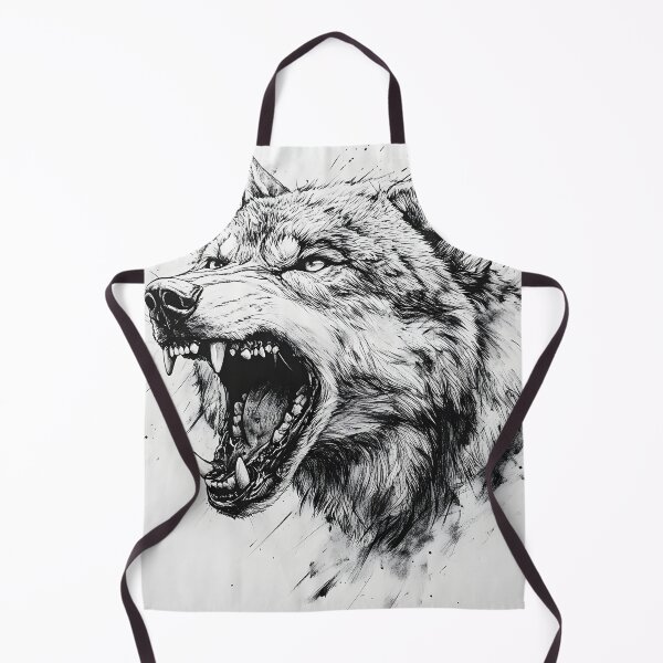 Item preview, Black and white Wolf pencil drawing designed and sold by Pencil-Art.