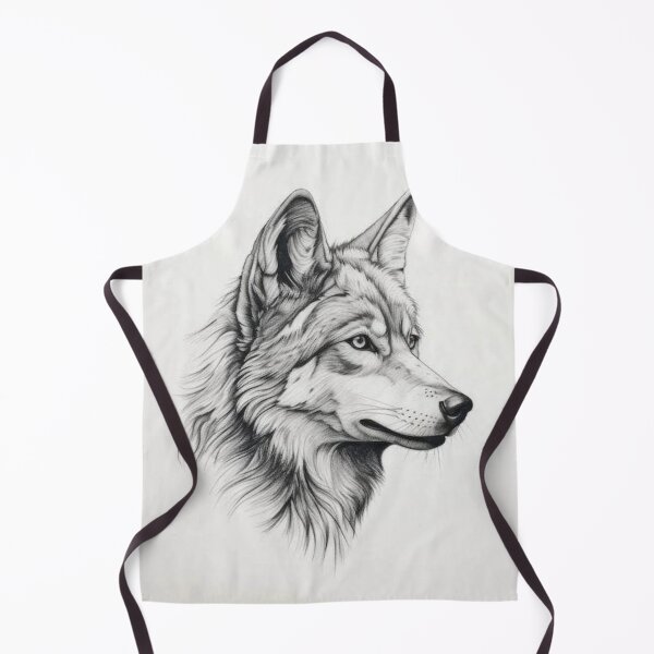Item preview, Black and white Wolf pencil drawing designed and sold by Pencil-Art.