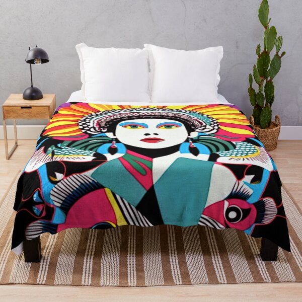 Item preview, girl with colorful fish designed and sold by diulid.