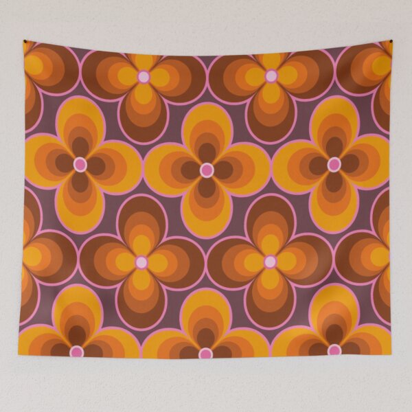 Item preview, Retro Dark Floral Print designed and sold by Bubbly Beach Babe.
