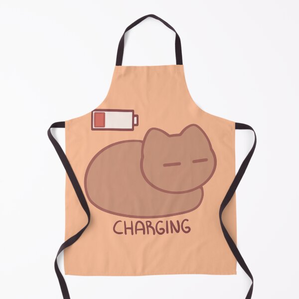 Item preview, Kawaii Red Battery Charging Cat designed and sold by Xiaolan's Art.