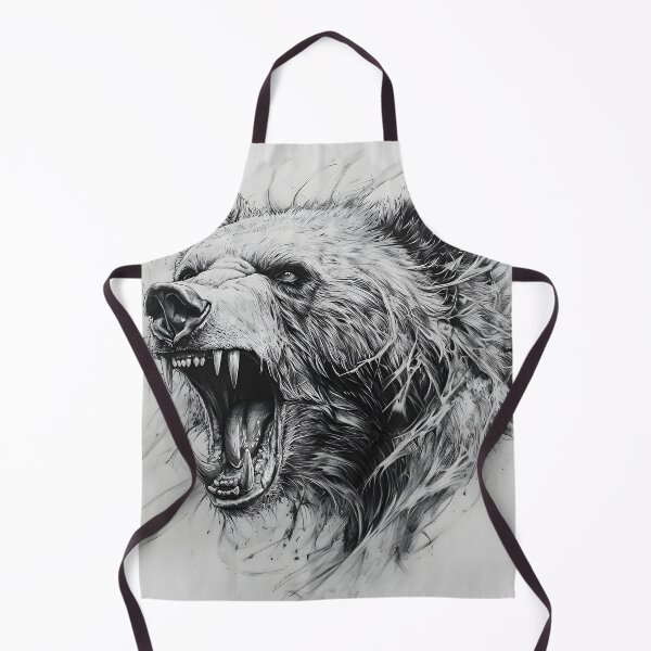 Item preview, Black and White Grizzly bear pencil drawing designed and sold by Pencil-Art.