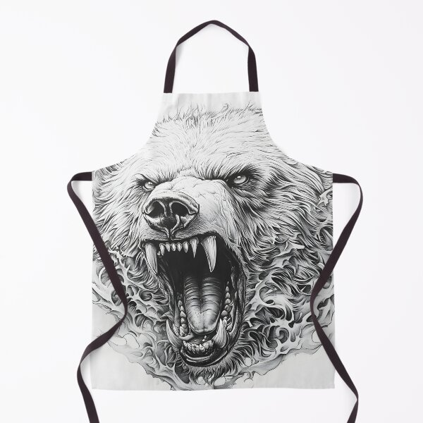 Item preview, Black and White Grizzly bear pencil drawing designed and sold by Pencil-Art.