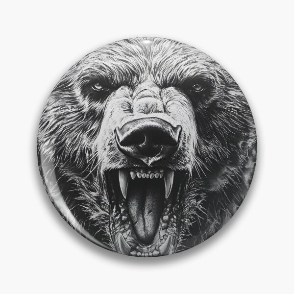 Item preview, Black and White Grizzly bear pencil drawing designed and sold by Pencil-Art.