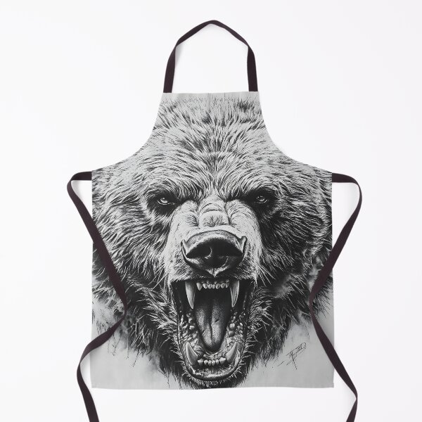 Item preview, Black and White Grizzly bear pencil drawing designed and sold by Pencil-Art.