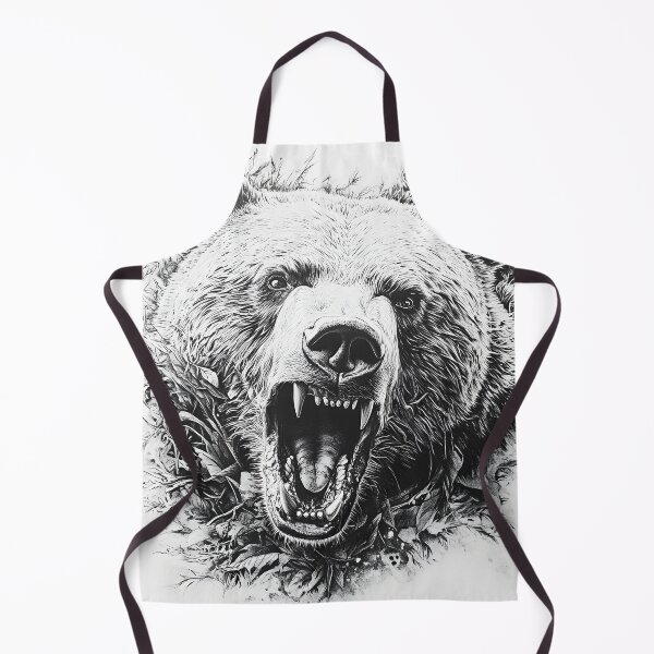Item preview, Black and White Grizzly bear pencil drawing designed and sold by Pencil-Art.