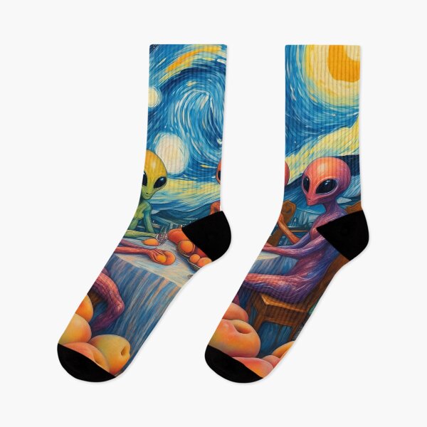 Item preview, Aliens With Peaches in the Starry Night designed and sold by Angelandspot.
