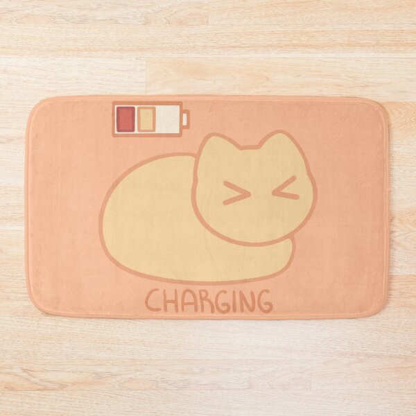 Item preview, Kawaii Yellow Battery Charging Cat designed and sold by Xiaolan's Art.