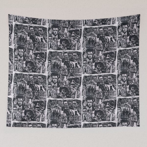 Item preview, Fight Club, Tyler Durden , black and white, the first rule of fight Club is.. designed and sold by Spencer Holdsworth.