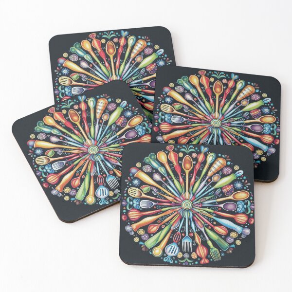 Item preview, "Colorful Kitchen Utensil Mandala Design" designed and sold by OneMillionSpot.