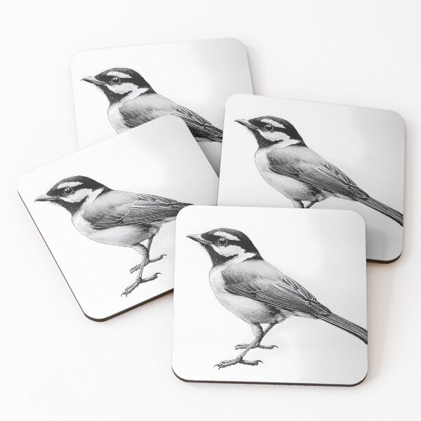 Item preview, Black and White Bird Pencil Drawing designed and sold by Pencil-Art.