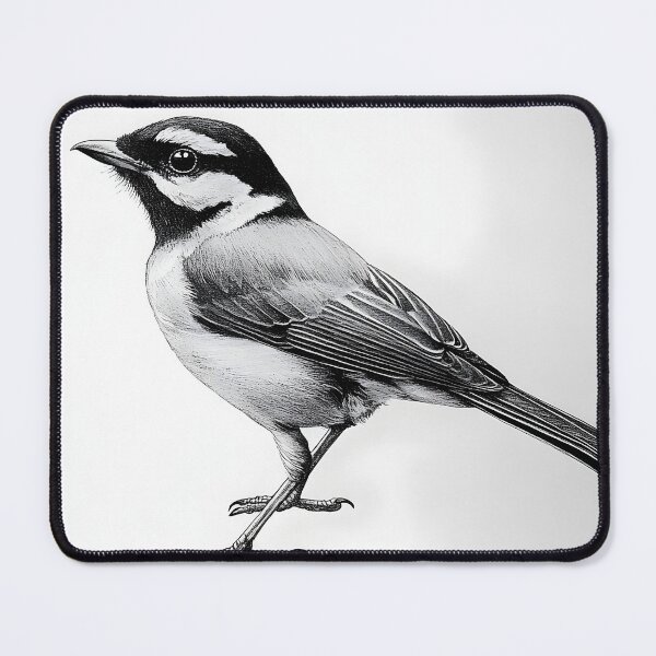 Item preview, Black and White Bird Pencil Drawing designed and sold by Pencil-Art.