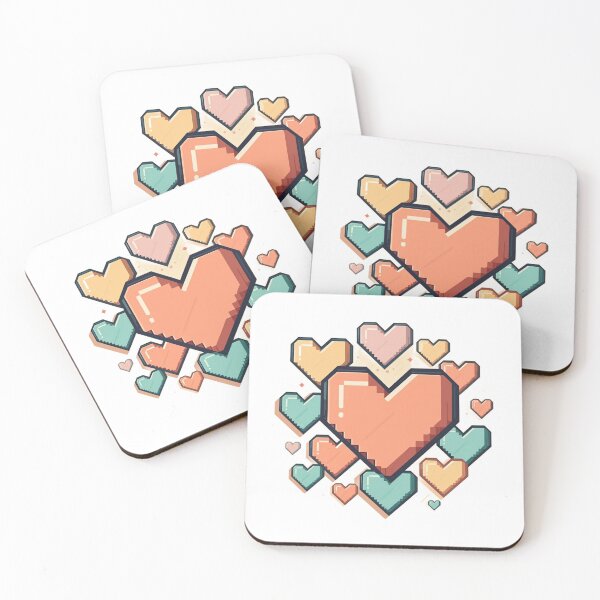 Item preview, Pixel Art Heart Design - Retro Colorful Love Pattern designed and sold by ashrafzain.
