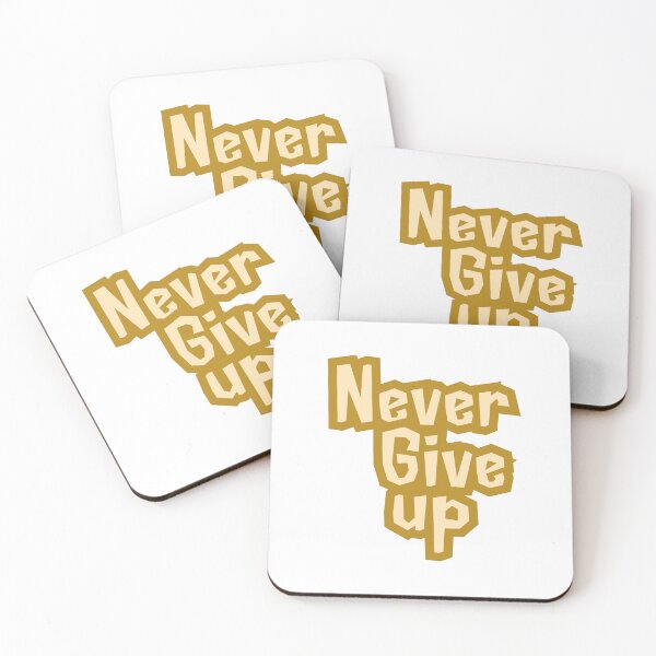 Item preview, Never Give Up - Motivational Yellow & Gold Design, funny, gifts, you,  designed and sold by Ewelina  Niemiec.
