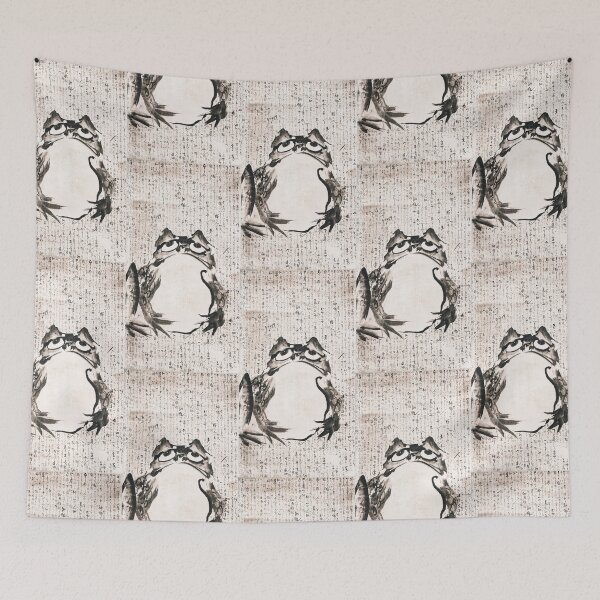 Item preview, Vintage Japanese Frog Poster |  Grumpy  Getsuju Frog  designed and sold by TeeARTHY.