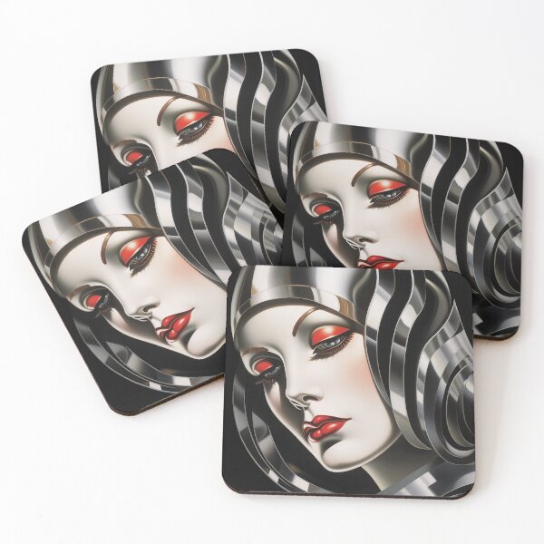 Item preview, Futuristic Art Deco Portrait designed and sold by djovan.