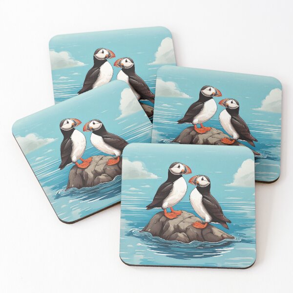 Item preview, Two Puffins on a Rock Together designed and sold by katelizspra.
