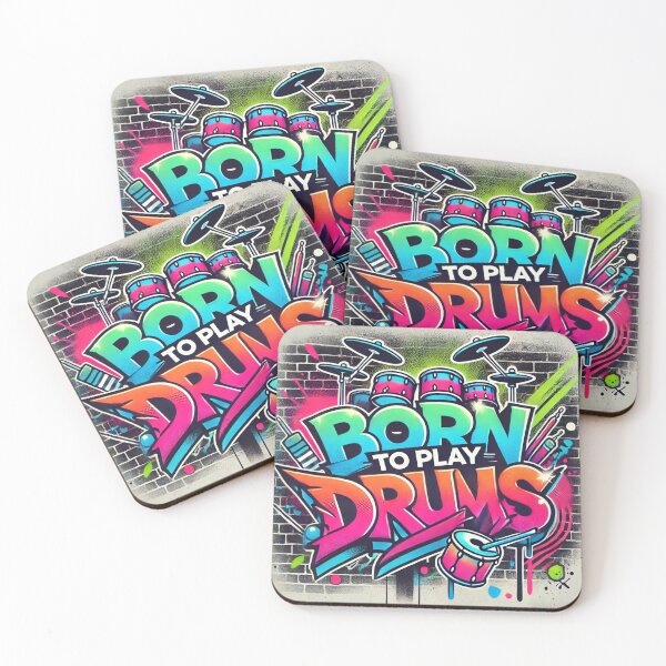 Item preview, Born to Play Drums - Graffiti Style designed and sold by MySheetMusicArt.