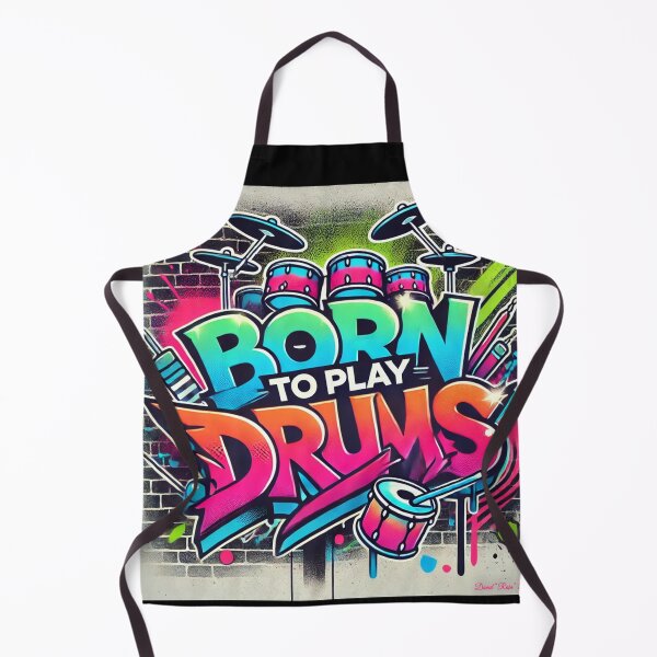 Item preview, Born to Play Drums - Graffiti Style designed and sold by MySheetMusicArt.