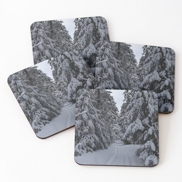 Item preview, A snowmobile trail in the forest designed and sold by Claude Laprise.