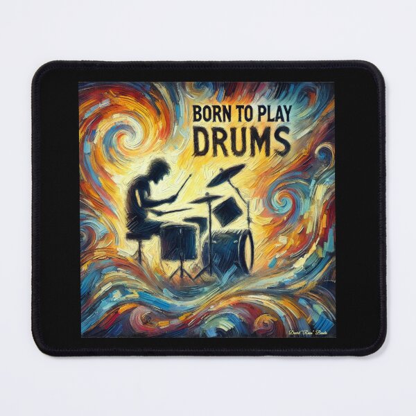 Item preview, Born to Play Drums - Impressionistic Art designed and sold by MySheetMusicArt.