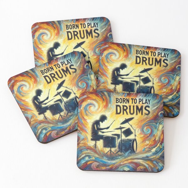 Item preview, Born to Play Drums - Impressionistic Art designed and sold by MySheetMusicArt.