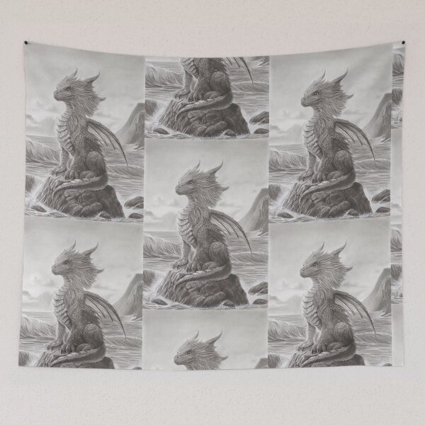Item preview, Majestic dragon sat on a rock designed and sold by LCPortraitArt.