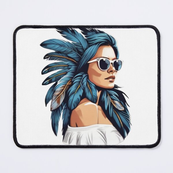 Item preview, Feathered hair woman designed and sold by RadManDesigns.
